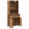 vidaXL Hoge kast met lade Oud Hout 69,5 x 34 x 180 cm Bewerkt hout