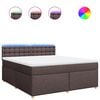 vidaXL Boxspring met matras stof donkerbruin 180x200 cm