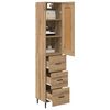 vidaXL Highboard Artisan Eiken 34,5 x 34 x 180 cm Bewerkt hout