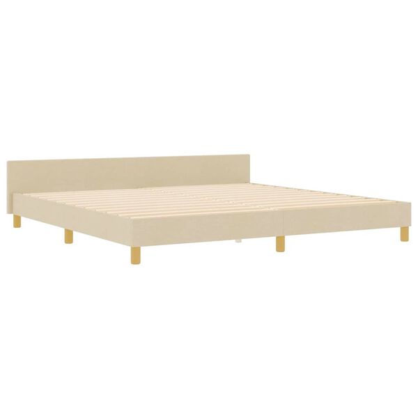 vidaXL Bedframe met hoofdeinde Cr&egrave;me 200 x 200 cm Stof