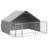 vidaXL Hondenkennel met ren 3x3x1,9 m gegalvaniseerd staal