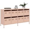 vidaXL Dressoir 135x39x73,5 cm koudgewalst staal roze