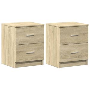 vidaXL Nachtkastjes 2 st met 2 lades 40x36x50 cm sonoma eikenkleurig