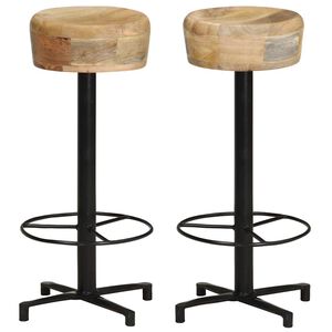 vidaXL Barkrukken 2 st 76 cm massief mangohout
