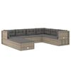 vidaXL 8-delige Loungeset met kussens poly rattan grijs