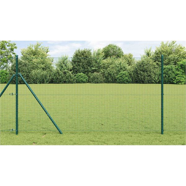 vidaXL Afrasteringspaal Groen 10 x 1 m (25 x 25 mm gaas) Staal