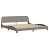 vidaXL Bedframe met LED zonder matras "Hvar" 200x200 cm stof taupe