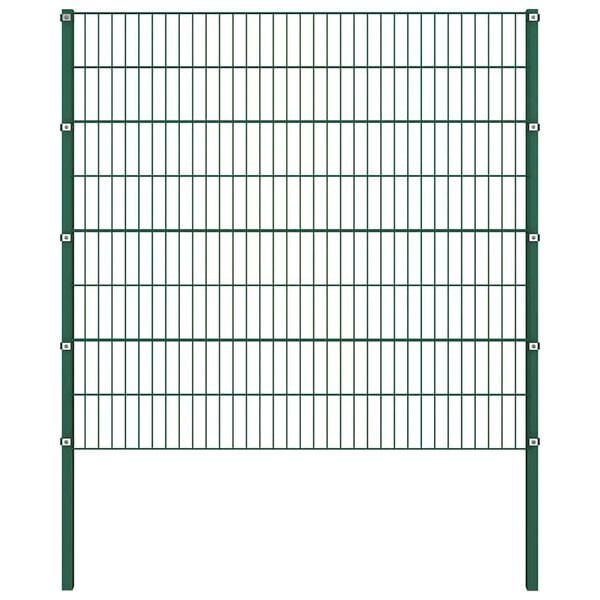 vidaXL Schuttingpaneel met palen ijzer 522x160 cm groen