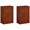 vidaXL Plantenbak 2 st Roestkleurig 40 x 30 x 75 cm weervast staal