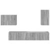 vidaXL TV Wandkast Set Wandgemonteerd 4 pcs Grijs Sonoma Bewerkt hout