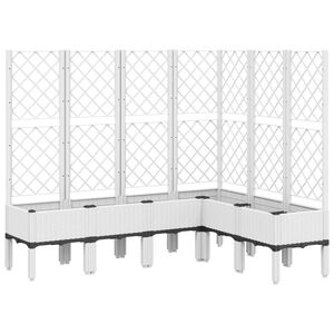 vidaXL Plantenbak met latwerk 160x120x142 cm polypropeen wit