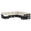 vidaXL Tuinbankenset 11 pcs Zwart en Cream Wit poly rattan