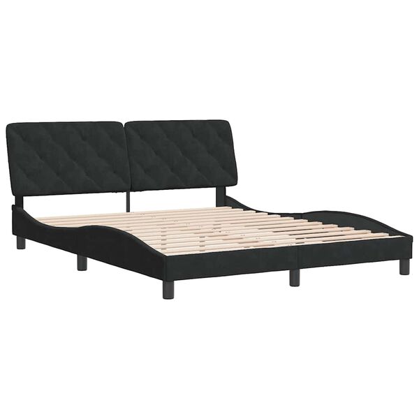 vidaXL Bedframe zonder matras 160x200 cm fluweel zwart