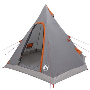 vidaXL 3-persoons Grijs en Oranje 185T Polyester met PU Coating