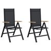 vidaXL Recliner Tuinstoelen 2 pcs Zwart 58 x 73 x 111,5 cm Textileen