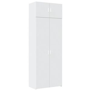vidaXL Opbergkast 80x42,5x225 cm bewerkt hout wit