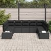vidaXL Tuin Sofa Set met kussen 9 pcs Zwart poly rattan
