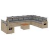vidaXL 11-delige Loungeset met kussens poly rattan gemengd beige