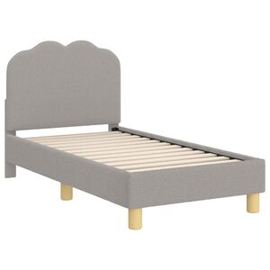 vidaXL Peuterbedframe met hoofdbord Lichtgrijs 70 x 140 cm Boucl&eacute;