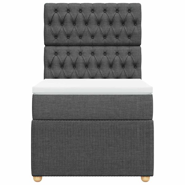 vidaXL Boxspring met matras stof donkergrijs 80x200 cm