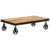 vidaXL Salontafel met wieltjes 100x55x26 cm massief mangohout