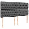 vidaXL Ottoman bed met matrassen en LED's 200x200cm stof donkergrijs