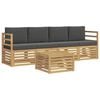 vidaXL Buiten bankenset 5 st Wit en antracietkleurig Polyester