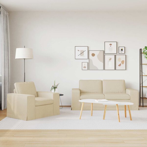 vidaXL Bank 2 pcs Cr&egrave;me 182 x 80 x 82 cm Stof