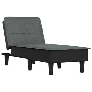 vidaXL Chaise longue stof donkergrijs