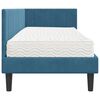 vidaXL Hoekbedframe met Matras met matras 2 pcs Blauw Fluweel