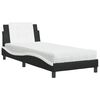 vidaXL Bed met matras Zadar kunstleer zwart en wit 100x200 cm