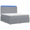 vidaXL LED Boxspring Bed met Matras Lichtgrijs 160 x 200 cm Stof
