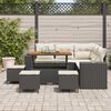vidaXL Tuin Sofa Set met kussen met opslag 9 pcs Zwart en Cr&egrave;me