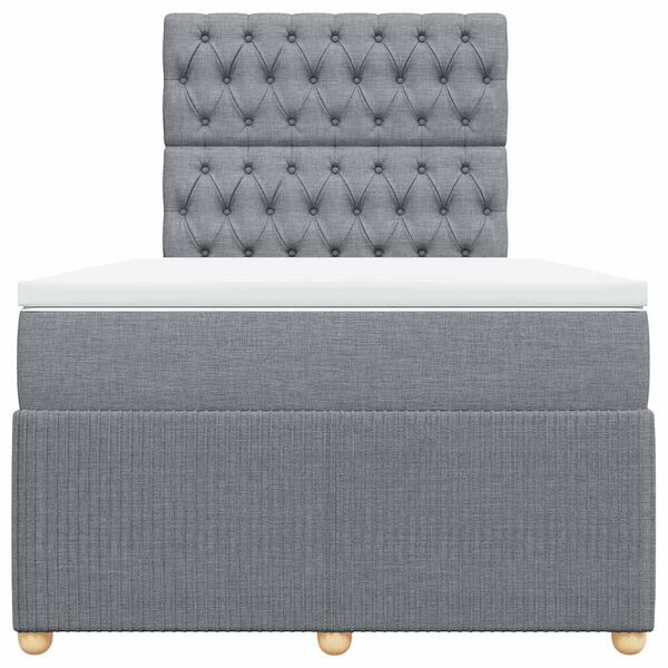 vidaXL Boxspring met matras stof lichtgrijs 120x200 cm
