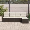 vidaXL Buitensofa met kussen 5 pcs Bruin poly rattan