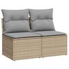 vidaXL 2-delige Loungeset met kussens poly rattan acacia beige