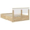 vidaXL Bedframe met hoofdeinde Sonoma Eiken 140 x 200 cm Bewerkt hout