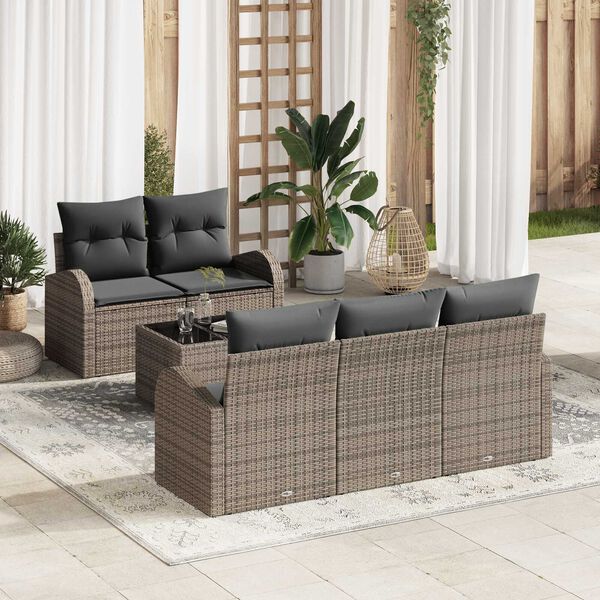 vidaXL Tuin Sofa Set Grijs 55 x 55 x 37 cm poly rattan