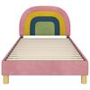 vidaXL Bedframe voor kinderen met hoofdbord Roze 90 x 190 cm Fluweel