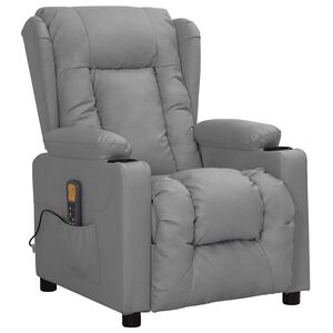 vidaXL Massagestoel kunstleer grijs