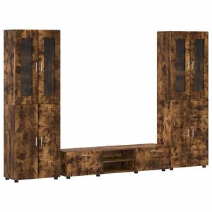 vidaXL Tv-meubelset met lade FLORIN Gerookt eiken Bewerkt hout