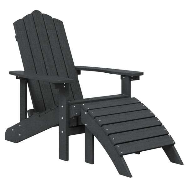 vidaXL Tuinstoelen 2 st Adirondack met voetensteunen HDPE antraciet