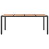 vidaXL Tuintafel met houten blad poly ratten en acaciahout zwart
