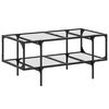 vidaXL Salontafel met transparant glazen blad 98,5x50x45 cm staal
