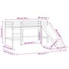 vidaXL Kinderhoogslaper met gordijnen 90x190 cm grenenhout wit zwart