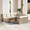 vidaXL Tuinbankenset met kussen 9 pcs Beige poly rattan