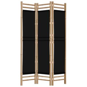 vidaXL Kamerscherm 3-panelen inklapbaar 120 cm bamboe en canvas