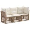 vidaXL Tuinbankenset 3 st Beige poly rattan