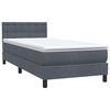 vidaXL Boxspring met matras fluweel donkergrijs 80x210 cm