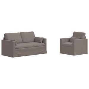 vidaXL Bank 2 pcs Taupe